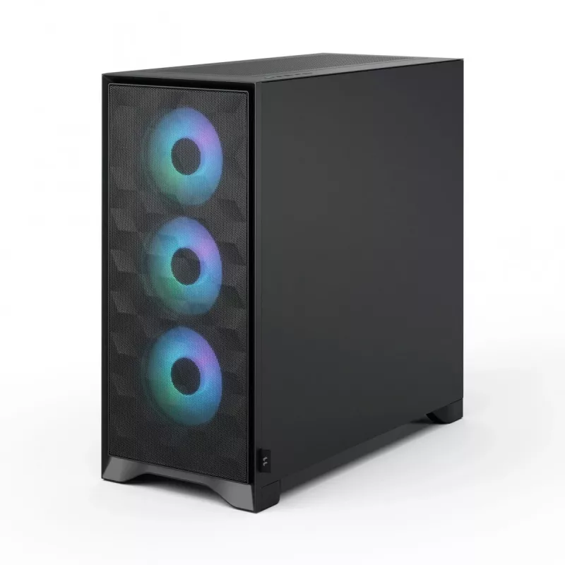 Korpusas Fractal Design Pop 2 Air Black TG RGB Midi Tower — ATX/Micro-ATX/Mini-ITX, 3x120mm priekyje, 1x120mm gale, 2.5 colio + 3.5 colio vietos