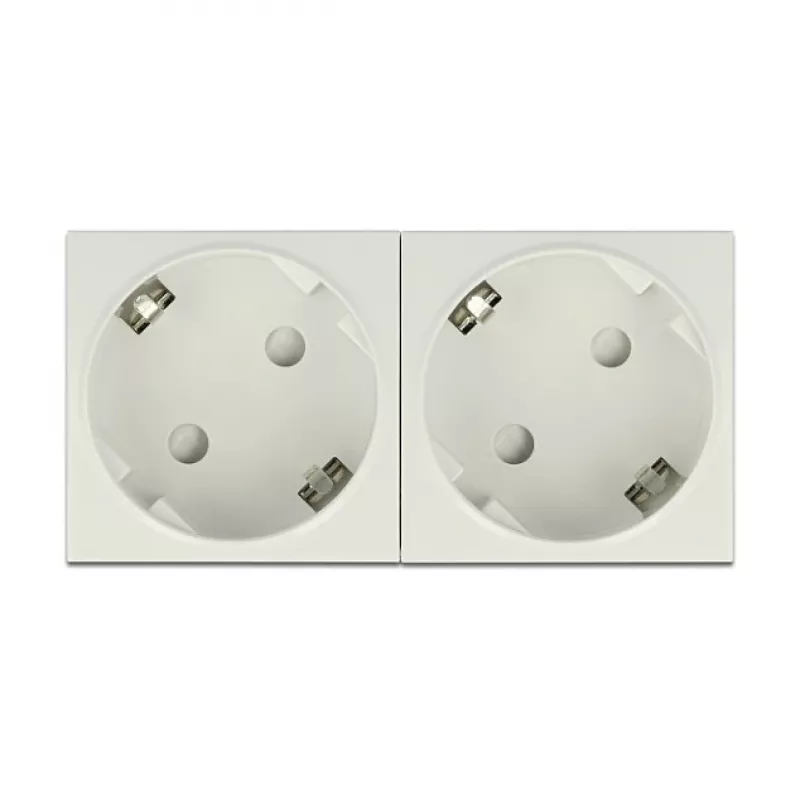 Sieninis kištukinis lizdas DELOCK 81325 CEE 7/3, 250 V, 16 A, baltas, ABS, 45×90×40 mm (5 vnt.)