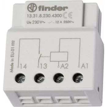 Finder Relė įmontavimui į pakištinę dėžutę arba jungiklių dėžutę 13.31.8.230.4300 230 V/AC 1 normaliai atviras kontaktas 12 A 250 V/AC