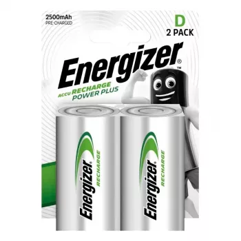 Energizer Įkraunamos NiMH D tipo baterijos 2500mAh – 2 vnt. pakuotė
