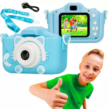 Vaikų skaitmeninis fotoaparatas Extralink H27 Single Blue – 1080P 30fps, 2.0 colio ekranas