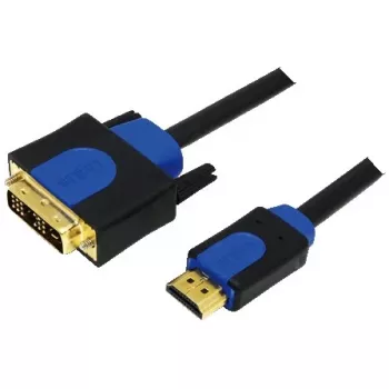Vaizdo kabelio adapteris LogiLink CHB3102 2m HDMI DVI-D juodas mėlynas