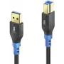 USB kabelis PureLink FI-U300-020 2m USB 3.2 Gen 1 USB A USB B juoda mėlyna