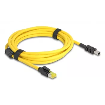 DeLOCK 81252 tinklo kabelis Cat6, RJ-45 į 8 kontaktų gnybtų bloką (mini I/O D formos), 3 m, juoda/geltona