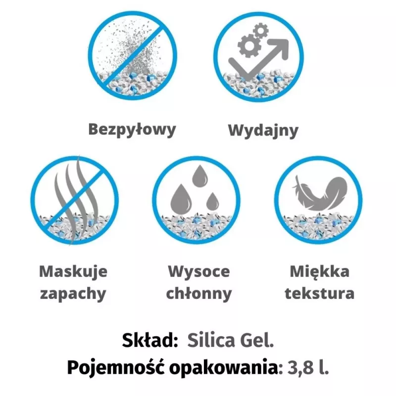 Kačių kraikas DIAMENTIQ Neutral bekvapis silikoniniai granulės 30 L – 1–6 mm