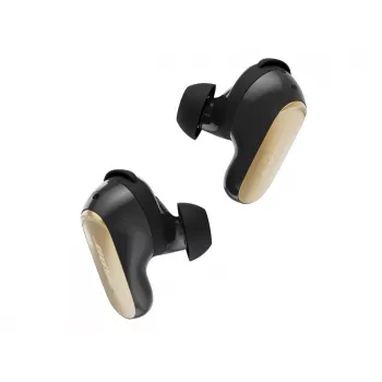 Belaidės ausinės Bose QuietComfort Ultra, juodos/auksinės, Bluetooth, įterpiamos, skirtos muzikai ir skambučiams