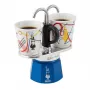 Stalvirkinė moka kavos virimo aparatas BIALETTI MINI EXPRESS rinkinys Kandinsky įvairių spalvų, mažas espreso kavos virimo indas
