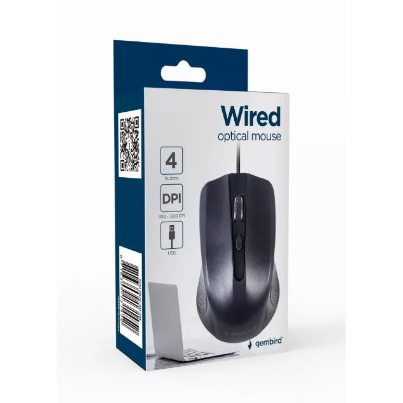 Optinė pelė, juoda, USB, 1,8 m laidas