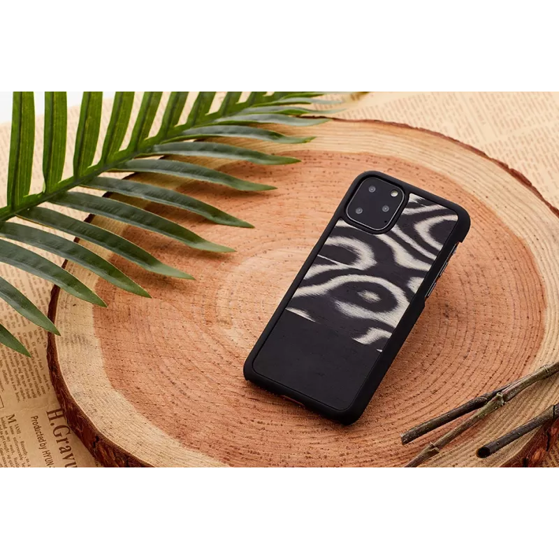 Apsauginis dėklas iPhone 11 Pro Max man and wood leopard black raštas