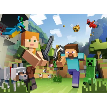 Dėlionė Ravensburger Puzzle XXL 100 dalių Minecraft – didelės detalės vaikams ir gerbėjams