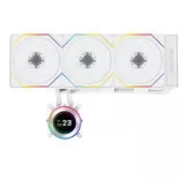 Vandens aušintuvas Lian Li Hydroshift II LCD-C 360TL – 120 mm ventiliatoriai, 200–2600 RPM, FDB, baltas