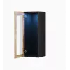 Sieninė vitrina cama meble VIGO 90 su stiklu, 90×35×32 cm, juoda/wotano ąžuolas