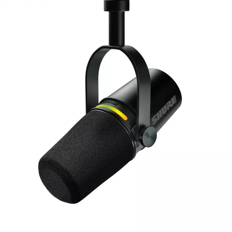 Shure MV7+-K - Profesionalus paskaitų ir vokalo mikrofonas su XLR/USB-C jungtimis, juodas