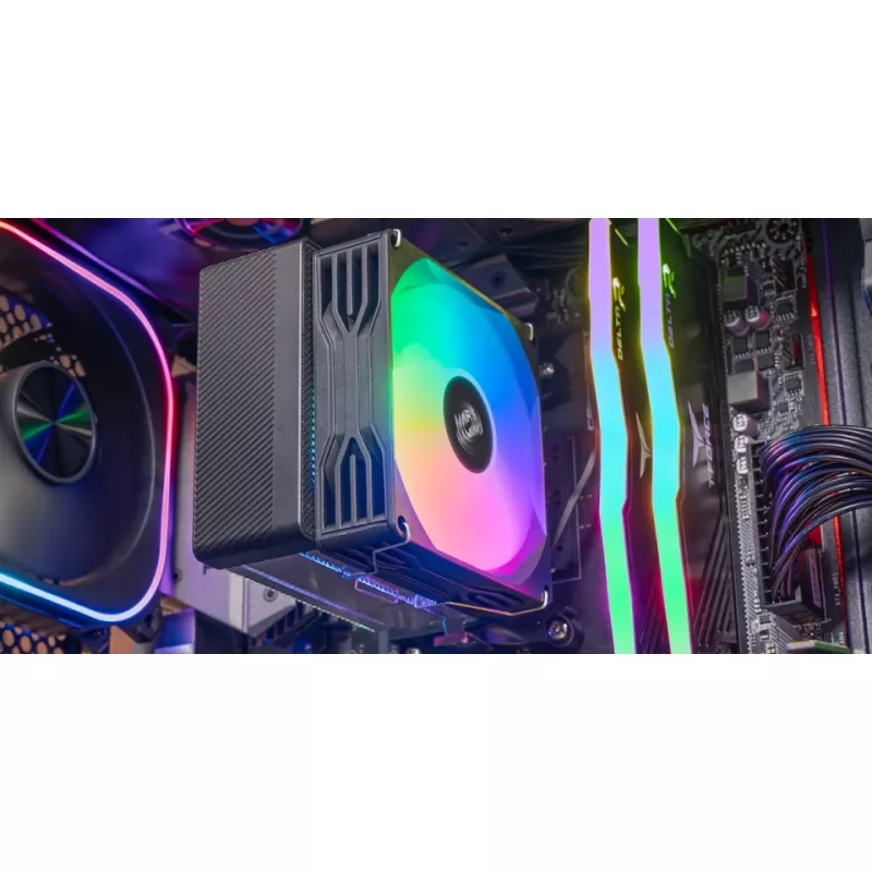 Oro aušintuvas TACENS Mars Gaming MCPU-X3, 90 mm ventiliatorius, TDP 150 W, suderinamas LGA/AM4/AM5, juodas