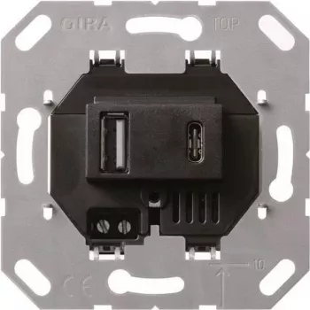 Gira USB maitinimo šaltinis 2-jų lizdų Type A/C įdėklas 236900 (236900)