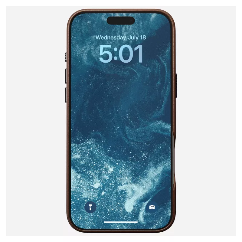 Korpusas iPhone 16 Pro Max Nomad NM01389385, 17,5 cm (6,9 inch), ruda, aliuminis/PC/mikropluoštas/oda