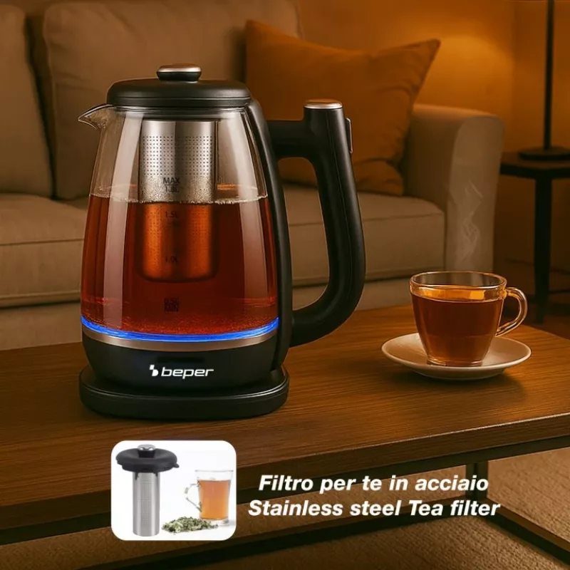 Beper P101BOL200 elektrinis virdulys su stikline kolba