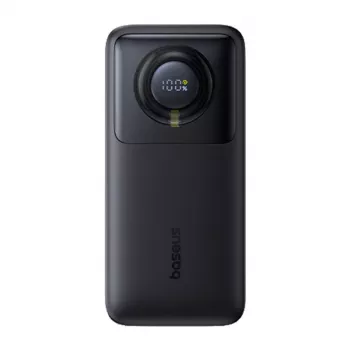 Powerbank Baseus Free2Pull 20000mAh 65W su įtraukiamu USB-C laidu (juoda)