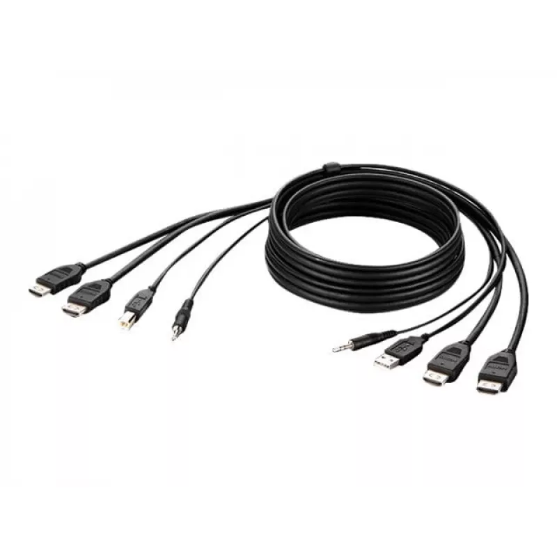 Belkin Secure KVM kombinuotas kabelis - vaizdo / USB / garso kabelis - TAA atitikmuo - USB, Mini-Jack, HDMI (M)