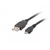 USB 2.0 kabelis LANBERG CA-USBM-10CC-0018-BK, Micro-USB B į USB A, 1,8 m, juodas