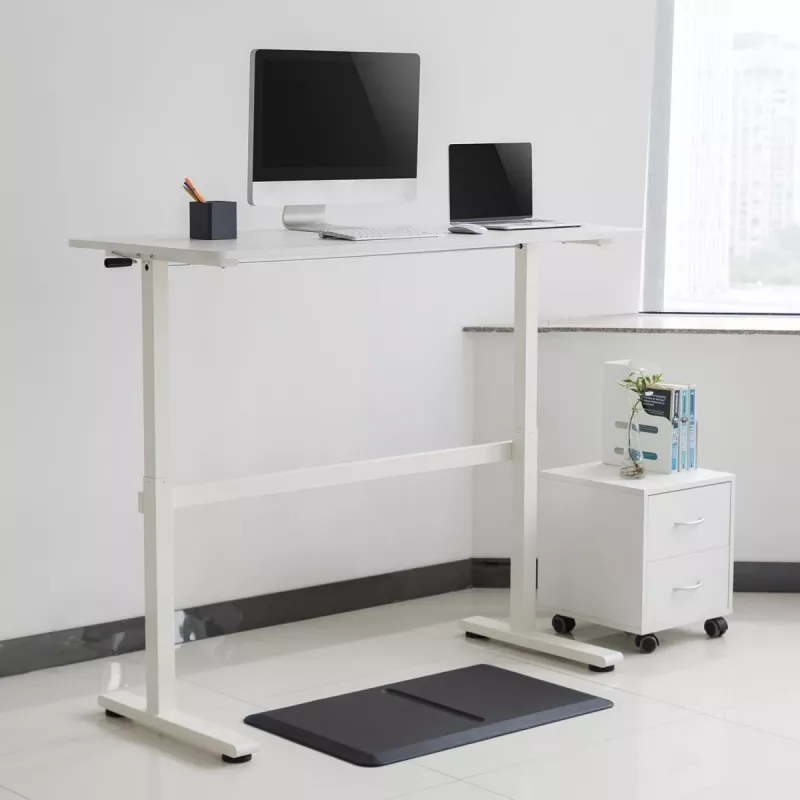 Stalas su rankiniu aukščio reguliavimu Ergo Office ER-401 W, maks. 40 kg, maks. aukštis 117 cm, su stalviršiu darbui stovint ir sėdint