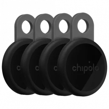 Chipolo LOOP 4 vnt. rinkinys Įkraunami Bluetooth sekiklis Anglies spalvos Apple Find My suderinamas