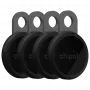 Chipolo LOOP 4 vnt. rinkinys Įkraunami Bluetooth sekiklis Anglies spalvos Apple Find My suderinamas