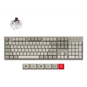 Keychron C2 Pro 8K laidinė mechaninė klaviatūra, universali USB, QWERTY US International, pilka