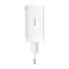 Sieninis įkroviklis Baseus GaN5 Pro 65W – USB + 2×USB-C (QC3.0, PD3.0) su 1 m USB-C laidu, baltas