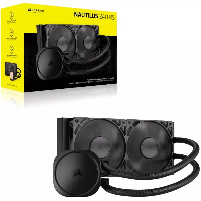 Corsair NAUTILUS 240 RS motininės plokštės viskas viename skysčio aušintuvas juodas