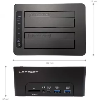 LC-Power Docking stotelė USB 3.2 Gen 2x1