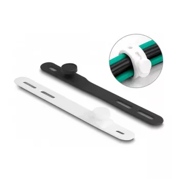 DeLOCK Soft Tie daugkartinis kabelio raištis, 10 vnt., juoda/balta