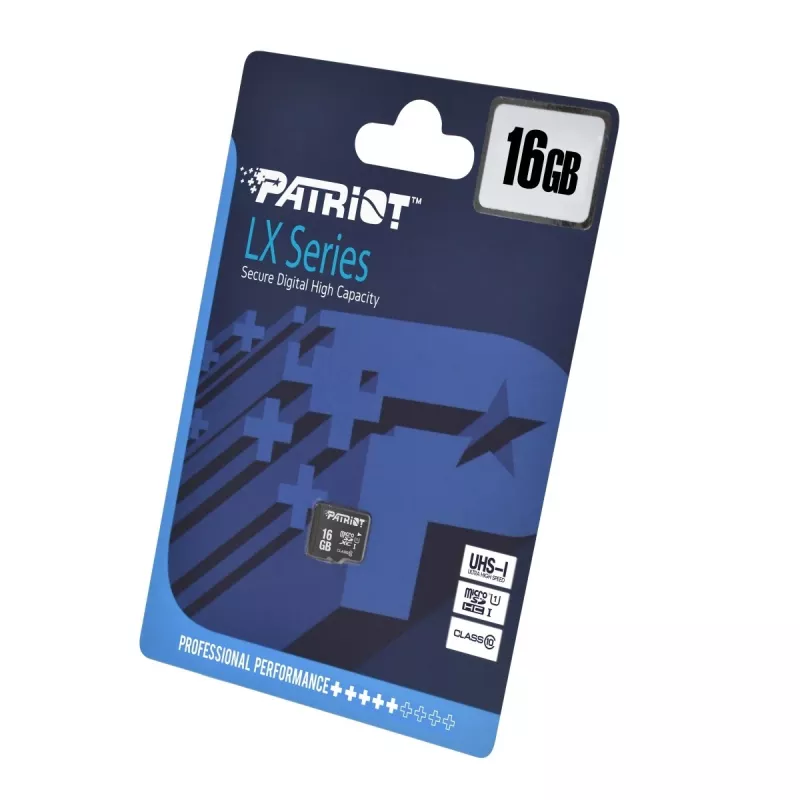 PATRIOT PSF16GMDC10 microSDHC atminties kortelė – 16 GB, Class 10, UHS-I (U1), 80 MB/s, juoda