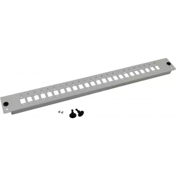 Priekinis dangtelis Helos LWL skirstomajai dėžei, montuojamas į stelažą, 19 colių (48,3 cm), pilkas