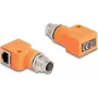 DeLOCK 60668 Laidinio ryšio adapteris M12 į RJ45, oranžinis, auksu dengtais kontaktais