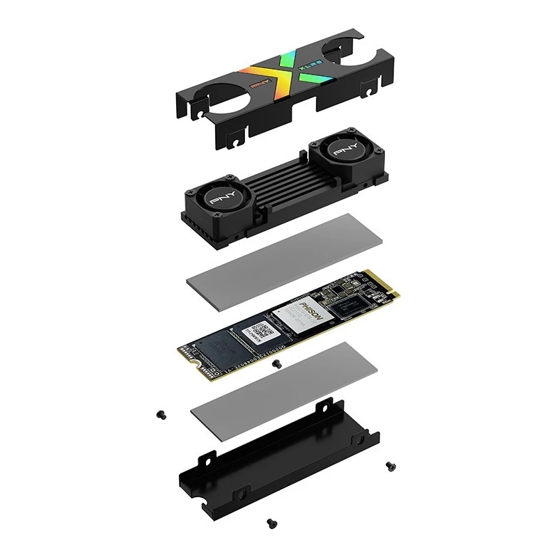 PNY XLR8 CS3150 1 TB M.2 2280 NVMe SSD diskas, PCIe 5.0, su radiatoriumi
