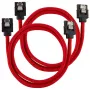 Corsair CC-8900254 Premium Sleeved SATA kabelis, SATA (M) ir SATA (M), 60 cm, raudonas, 2 vnt. rinkinys