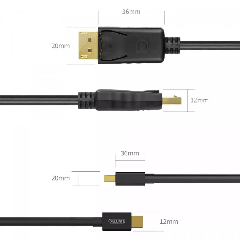 KABELIS miniDisplayPort / DisplayPort M/M 2m; Y-C611BK