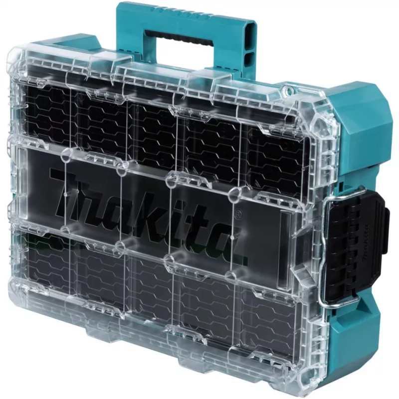 MAKTRAK Organizer deep M, įrankių dėžė Mėlyna/skaidri, skaidrus dangtis