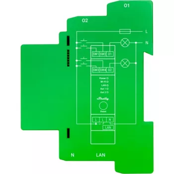 Shelly Pro Dimmer 2PM Įmontuojamas Mėlyna, Žalia, Pilka