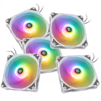 120 mm PWM korpuso ventiliatorių rinkinys BitsPower Notos RGB baltas, 5 vnt. (BPTA-FX1812NTWH-5)