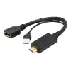 Cablexpert vaizdo adapteris DisplayPort (mot.) – HDMI (pat.) su USB maitinimu, 10 cm