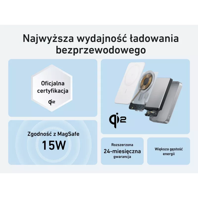 Anker MagGo Power Bank 10K belaidis magnetinis 10000 mAh baltas