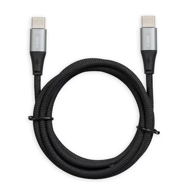 iBOX IKUTC USB-C laidas 60W 2m Juodas