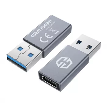 Lyties keitiklis GRAUGEAR G-AD-CTA-10G USB-A į USB-C sidabrinis