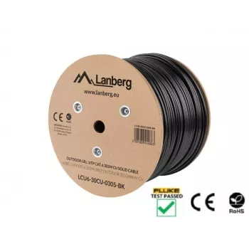 Lanberg LCU6-30CU-0305-BK lauko kabelis 305 m Cat.6 U/UTP juodas