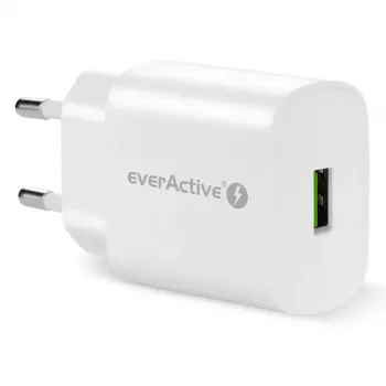 Įkroviklis sieninis 1x USB 18 W QC 3.0 baltas everActive SC-250Q
