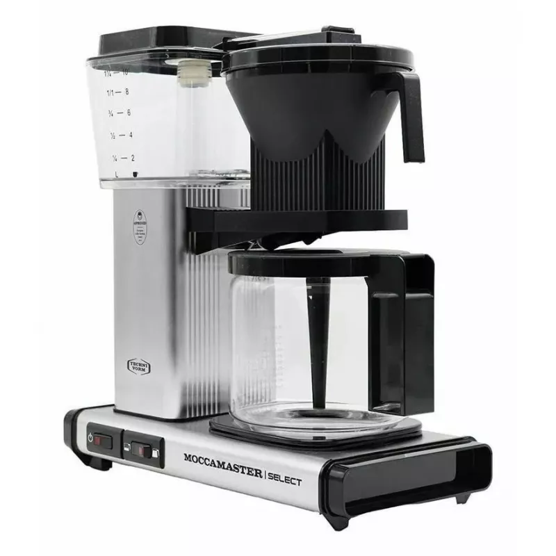 Lašelinė kavos virimo aparatas MOCCAMASTER KBG 741 — 1,25 L vandens bakas, 10 puodelių ąsotis, 1520 W, nerūdijantis plienas/juoda