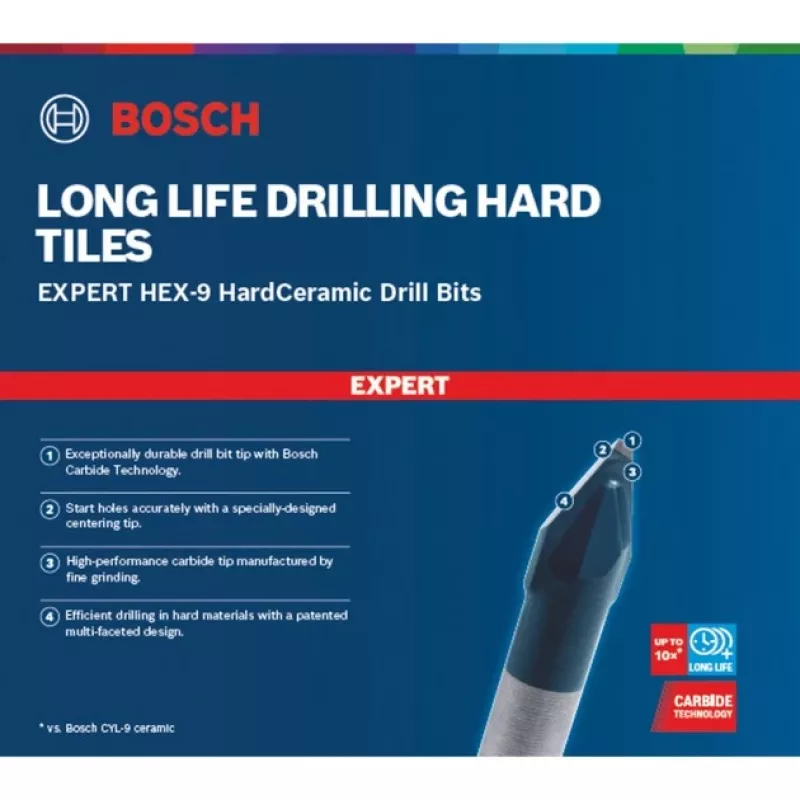 Bosch EXPERT HEX-9 HardCeramic gręžtų rinkinys 5 vnt.