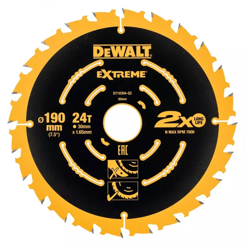 Diskinis pjūklas DeWALT DT10399-QZ 190 mm 24 dantys